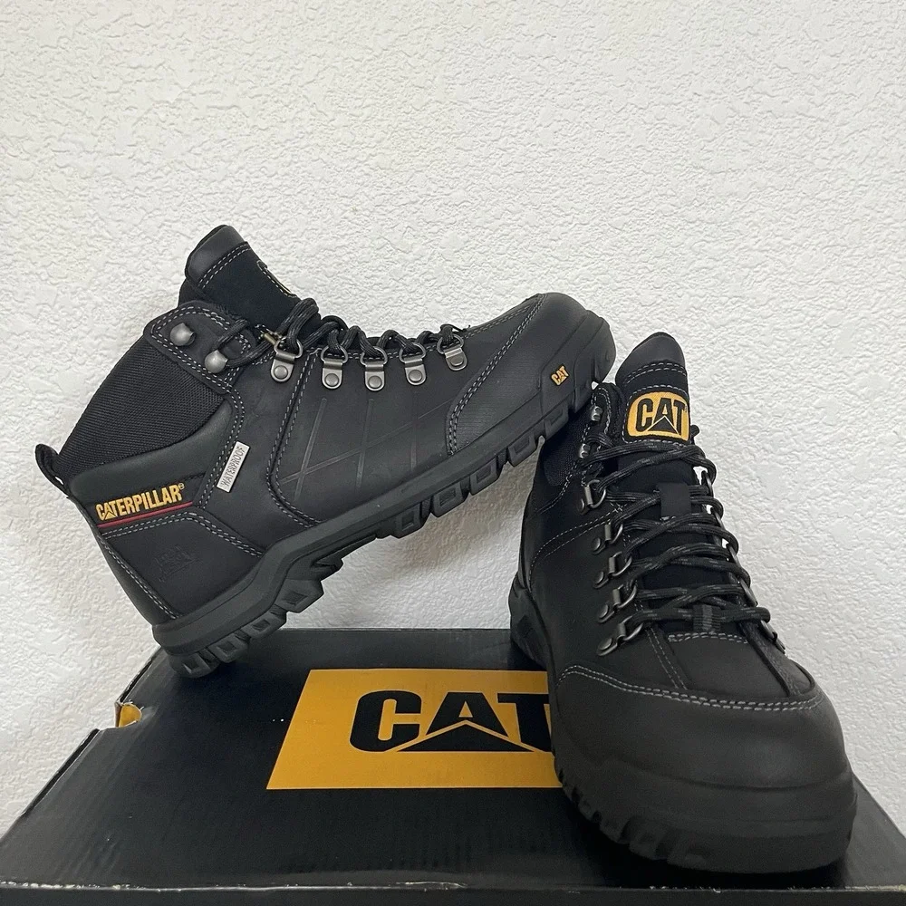 Caterpillar Men Threshold Waterproof Work Boot Soft Toe Black Mens Size 8.5 Wide